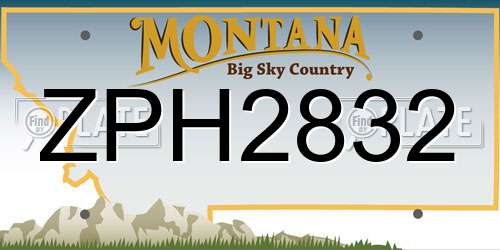 ZPH2832 Montana License Plate