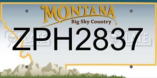 ZPH2837 Montana License Plate