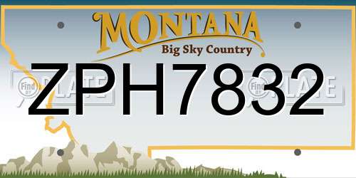 ZPH7832 Montana License Plate