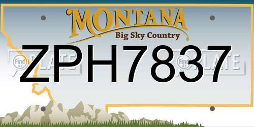 ZPH7837 Montana License Plate