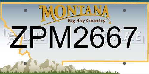 ZPM2667 Montana License Plate