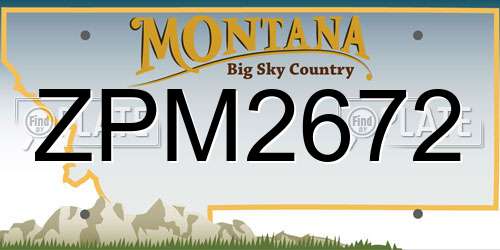 ZPM2672 Montana License Plate