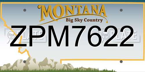 ZPM7622 Montana License Plate