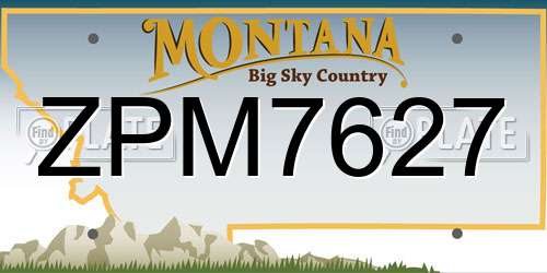 ZPM7627 Montana License Plate