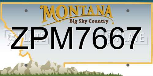 ZPM7667 Montana License Plate
