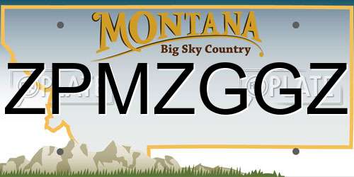 ZPMZGGZ Montana License Plate