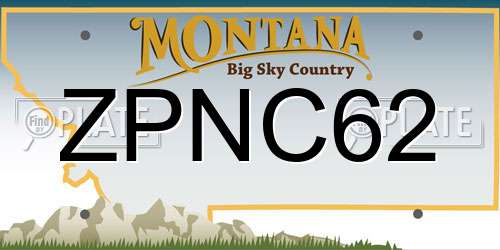 ZPNC62 Montana License Plate
