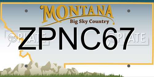 ZPNC67 Montana License Plate