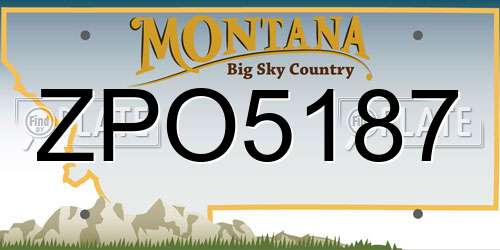 ZPO5187 Montana License Plate