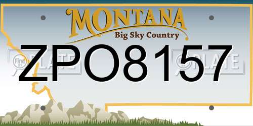 ZPO8157 Montana License Plate