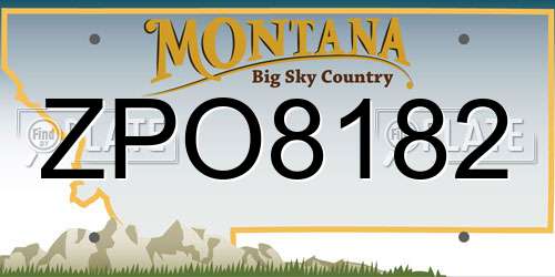 ZPO8182 Montana License Plate