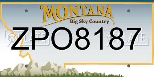 ZPO8187 Montana License Plate