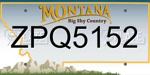 ZPQ5152 Montana License Plate