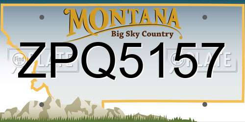 ZPQ5157 Montana License Plate