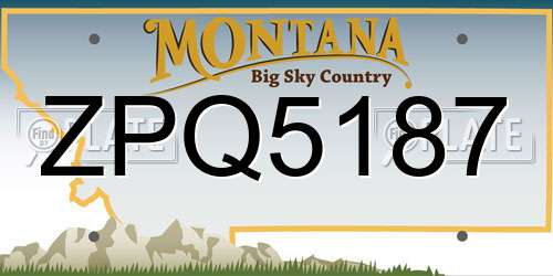 ZPQ5187 Montana License Plate