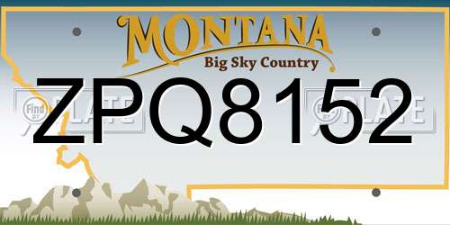 ZPQ8152 Montana License Plate