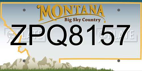 ZPQ8157 Montana License Plate