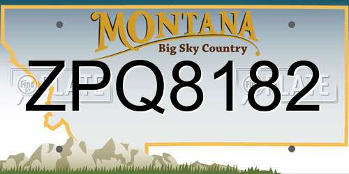 ZPQ8182 Montana License Plate