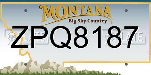 ZPQ8187 Montana License Plate