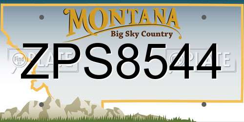ZPS8544 Montana License Plate