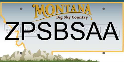 ZPSBSAA Montana License Plate