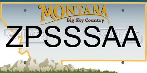 ZPSSSAA Montana License Plate