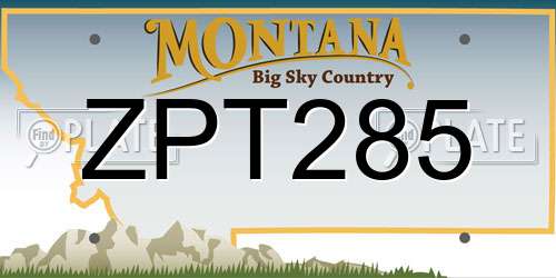 ZPT285 Montana License Plate