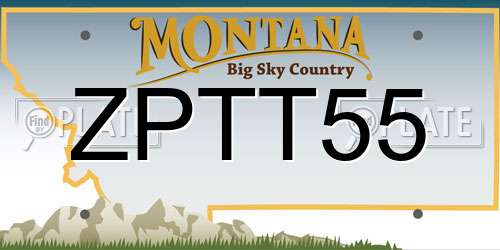 ZPTT55 Montana License Plate