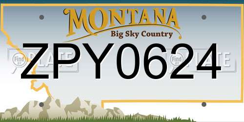 ZPY0624 Montana License Plate