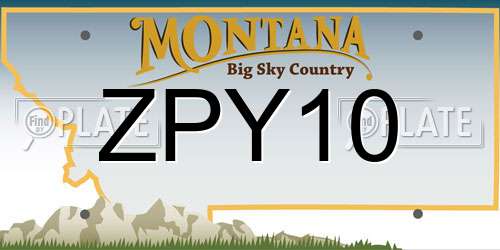 ZPY10 Montana License Plate