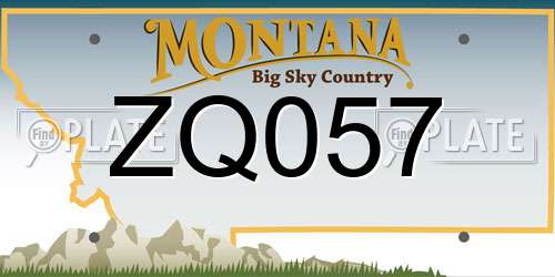 ZQ057 Montana License Plate
