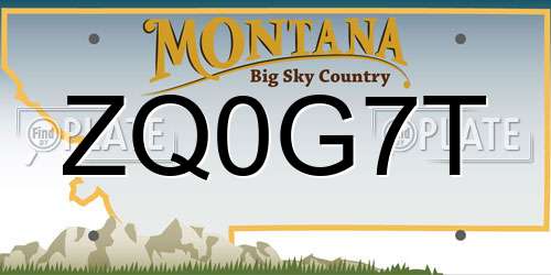 ZQ0G7T Montana License Plate