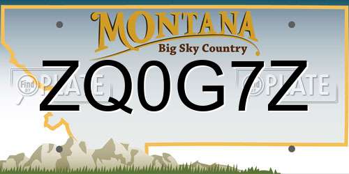 ZQ0G7Z Montana License Plate