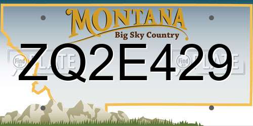 ZQ2E429 Montana License Plate