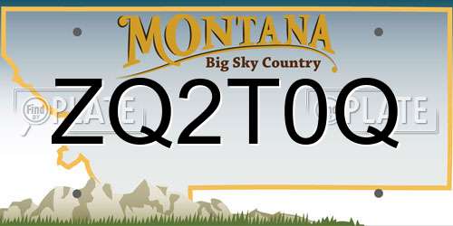 ZQ2T0Q Montana License Plate