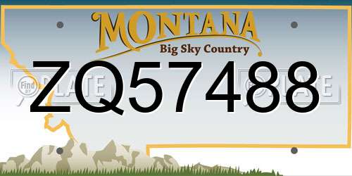 ZQ57488 Montana License Plate