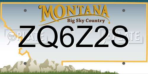 ZQ6Z2S Montana License Plate