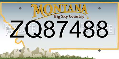 ZQ87488 Montana License Plate