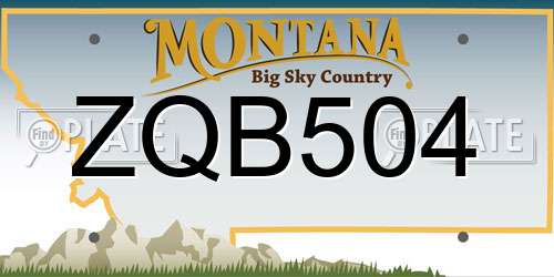 ZQB504 Montana License Plate