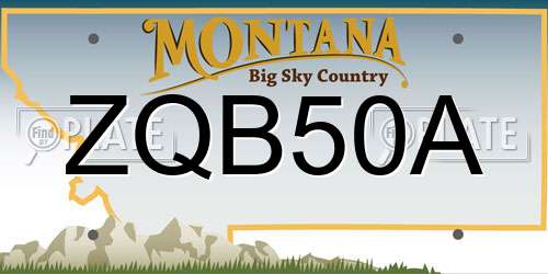 ZQB50A Montana License Plate