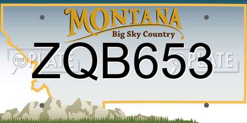 ZQB653 Montana License Plate