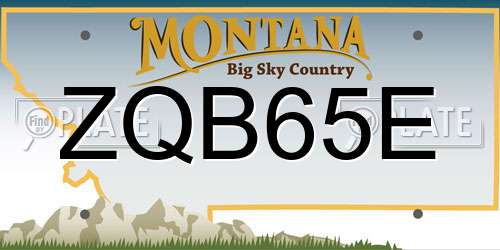 ZQB65E Montana License Plate