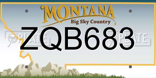 ZQB683 Montana License Plate