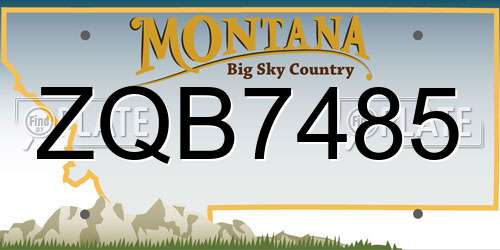 ZQB7485 Montana License Plate
