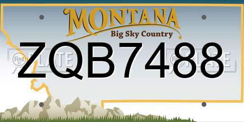 ZQB7488 Montana License Plate