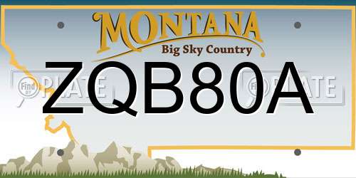 ZQB80A Montana License Plate