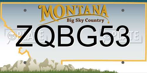 ZQBG53 Montana License Plate