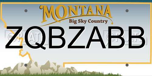 ZQBZABB Montana License Plate