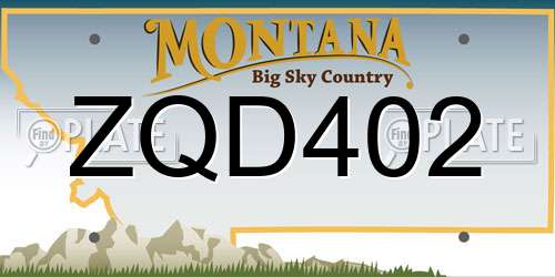 ZQD402 Montana License Plate