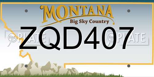 ZQD407 Montana License Plate